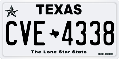TX license plate CVE4338