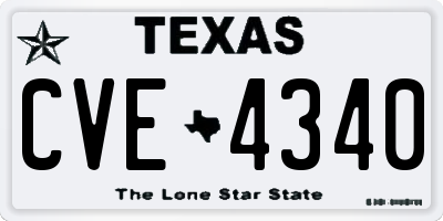 TX license plate CVE4340