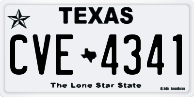 TX license plate CVE4341