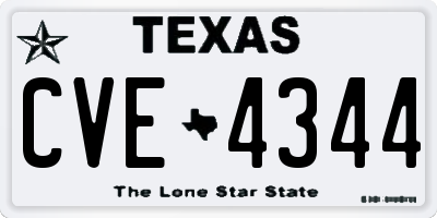 TX license plate CVE4344
