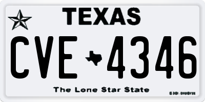 TX license plate CVE4346
