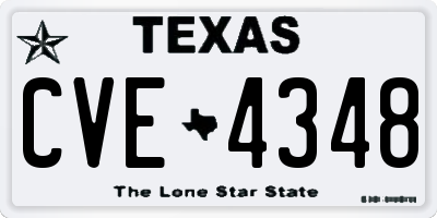 TX license plate CVE4348