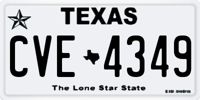 TX license plate CVE4349