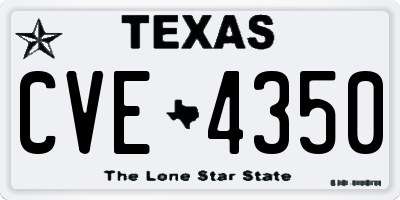 TX license plate CVE4350