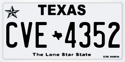 TX license plate CVE4352