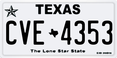 TX license plate CVE4353