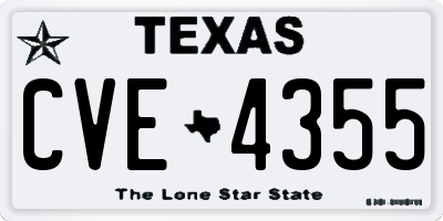 TX license plate CVE4355