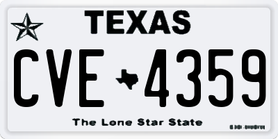 TX license plate CVE4359