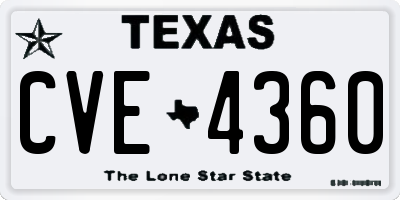 TX license plate CVE4360