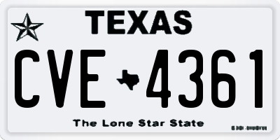 TX license plate CVE4361