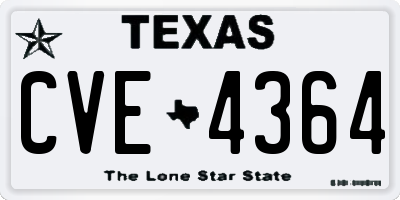 TX license plate CVE4364