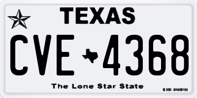 TX license plate CVE4368