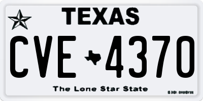 TX license plate CVE4370
