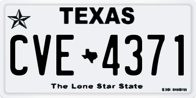 TX license plate CVE4371