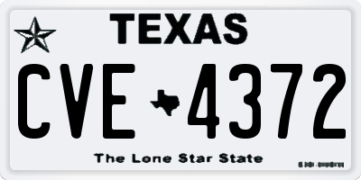 TX license plate CVE4372