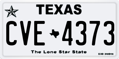 TX license plate CVE4373
