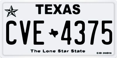 TX license plate CVE4375