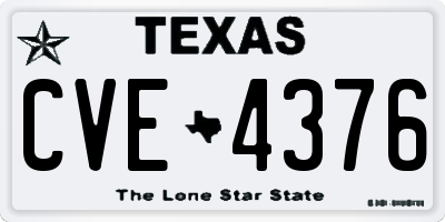 TX license plate CVE4376