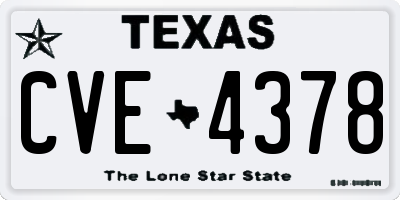 TX license plate CVE4378