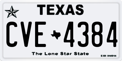 TX license plate CVE4384