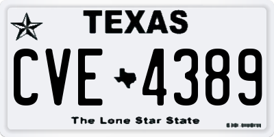 TX license plate CVE4389