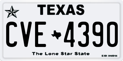 TX license plate CVE4390