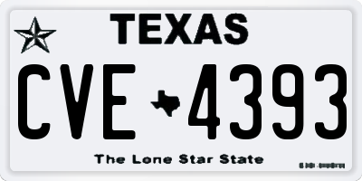 TX license plate CVE4393