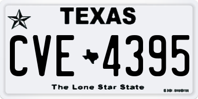 TX license plate CVE4395