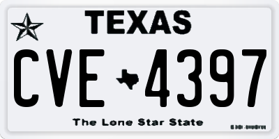 TX license plate CVE4397