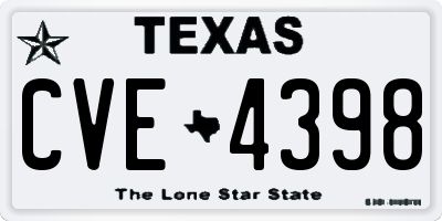 TX license plate CVE4398