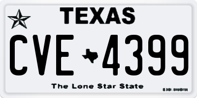 TX license plate CVE4399