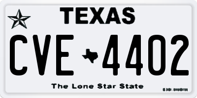TX license plate CVE4402