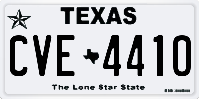 TX license plate CVE4410