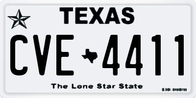 TX license plate CVE4411