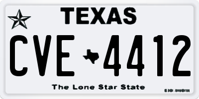 TX license plate CVE4412