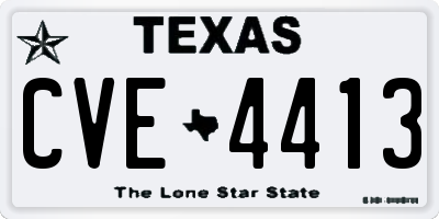 TX license plate CVE4413