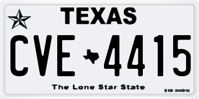 TX license plate CVE4415