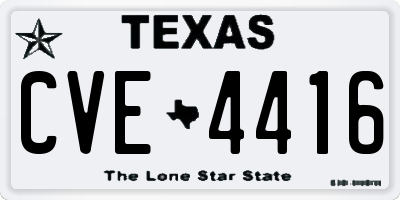 TX license plate CVE4416
