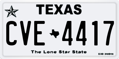 TX license plate CVE4417