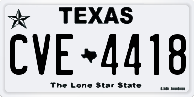 TX license plate CVE4418