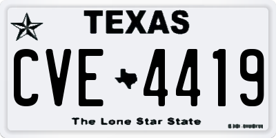 TX license plate CVE4419