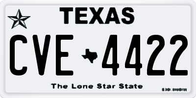 TX license plate CVE4422