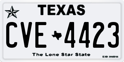 TX license plate CVE4423