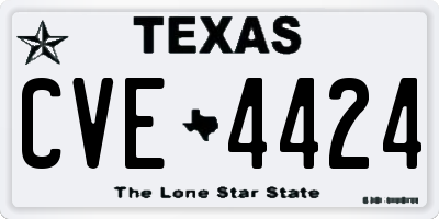TX license plate CVE4424