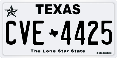 TX license plate CVE4425
