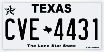 TX license plate CVE4431