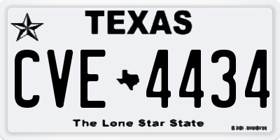 TX license plate CVE4434