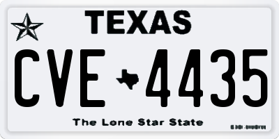 TX license plate CVE4435