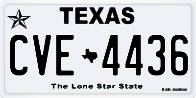 TX license plate CVE4436