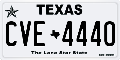 TX license plate CVE4440